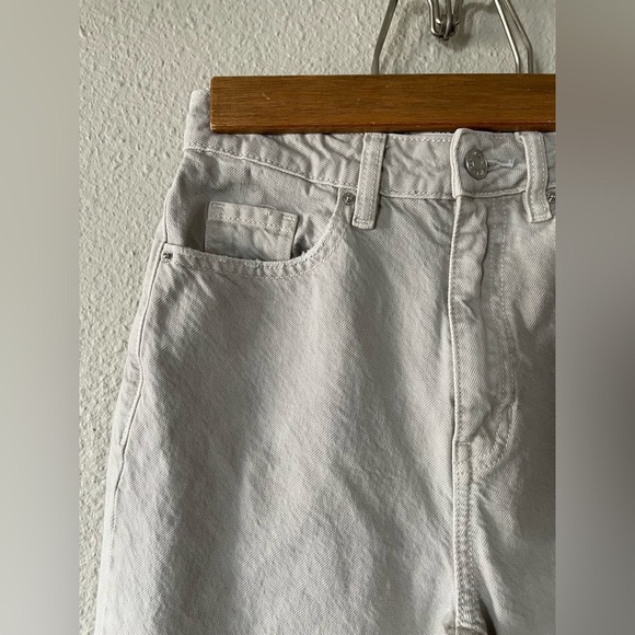 Pacsun 90s Boyfriend Jeans Women’s Size 24 Light Cream High Waist Grunge Ripped - Picture 5 of 16